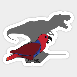 t-rex shadow - female eclectus parrot Sticker